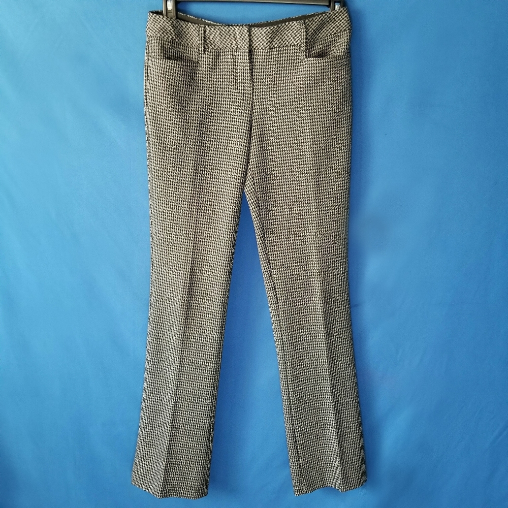 Express Plaid Columnist Pant Featuring A Classic Black And Gray Plaid Pattern
